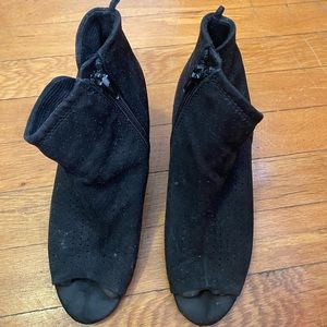 Old Navy Black peep toe booties